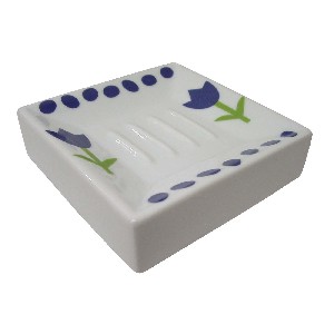 JABONERA MING TULIPAN AZUL TOPOS AZUL