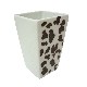 VASO BAÑO OCTOGONAL MANCHAS VACA NEGRO