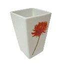 VASO BAÑO OCTOGONAL DALIA ROJA