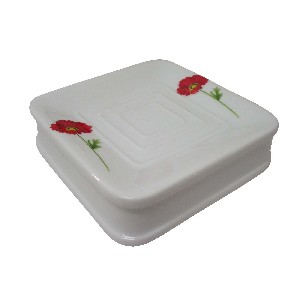 JABONERA PLANO BORDE AMAPOLA ROJA