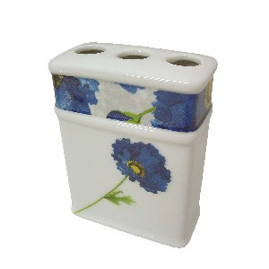VASO CEPILLOS PLANO BORDE AMAPOLA AZUL