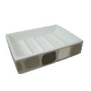 JABONERA RECTANGULAR CUADROS GRIS