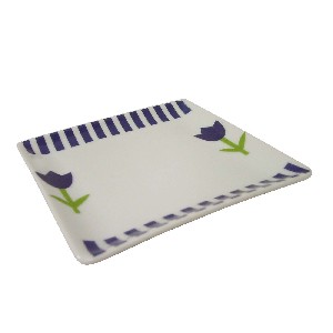 BANDEJA PEQUEÑA RAYAS TULIPAN AZUL