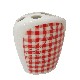 VASO CEPILLOS PLANO VICHY ROJO
