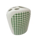 VASO CEPILLOS PLANO VICHY VERDE