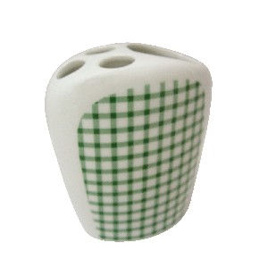 VASO CEPILLOS PLANO VICHY VERDE