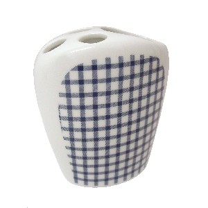 VASO CEPILLOS PLANO VICHY AZUL