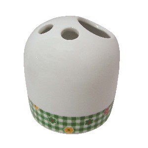 VASO CEPILLOS LUNA FLOR VICHY VERDE