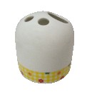 VASO CEPILLOS LUNA FLOR VICHY AMARILLO