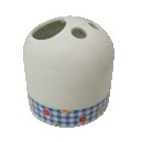 VASO CEPILLOS LUNA FLOR VICHY AZUL