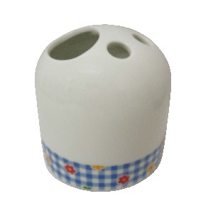 VASO CEPILLOS LUNA FLOR VICHY AZUL