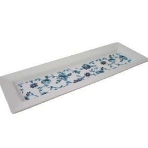 BANDEJA BAÑO ALARGADA TRAMA AZUL