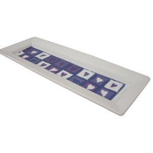 BANDEJA BAÑO ALARGADA CORAZON AZUL