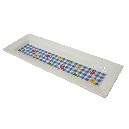 BANDEJA BAÑO ALARGADA FLOR VICHY AZUL