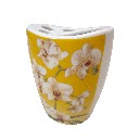VASO CEPILLOS CURVA ORQUIDEA AMARILLO