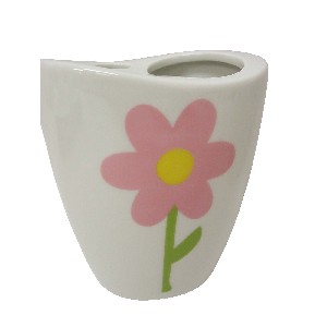 VASO CEPILLOS CURVA MARGARITA ROSA