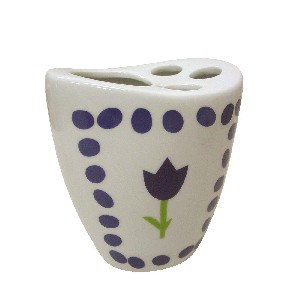 VASO CEPILLOS CURVA TULIPAN TOPOS AZUL