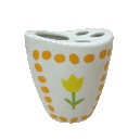 VASO CEPILLOS CURVA TULIPAN TOPOS NARANJA