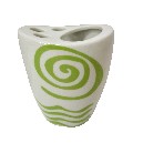 VASO CEPILLOS CURVA OLAS SIMBOLO VERDE