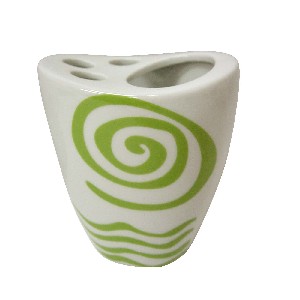 VASO CEPILLOS CURVA OLAS SIMBOLO VERDE