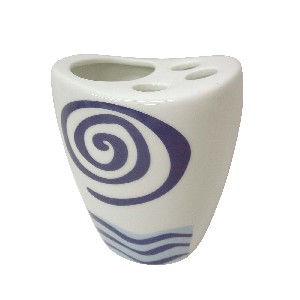 VASO CEPILLOS CURVA OLAS SIMBOLO AZUL