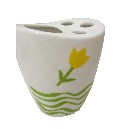 VASO CEPILLOS CURVA OLAS TULIPAN VERDE
