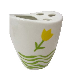 VASO CEPILLOS CURVA OLAS TULIPAN VERDE