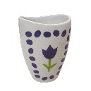 VASO BAÑO CURVA TULIPAN TOPOS AZUL