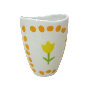 VASO BAÑO CURVA TULIPAN TOPOS NARANJA
