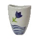 VASO BAÑO CURVA OLAS TULIPAN AZUL