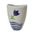 VASO BAÑO CURVA OLAS TULIPAN AZUL
