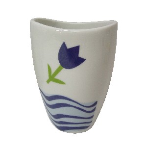 VASO BAÑO CURVA OLAS TULIPAN AZUL