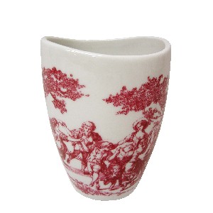 VASO BAÑO CURVA CLASICO ROJO