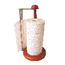 PORTAROLLOS COCINA ACERO BASE MADERA