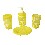 JUEGO 4 PIEZAS BAÑO PLASTICO FLOR AMARILLO