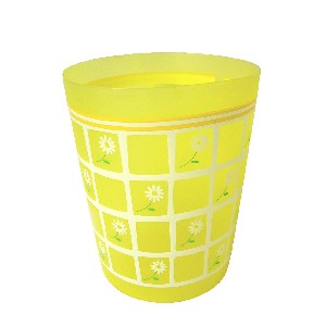 PAPELERA BAÑO PLASTICO FLOR AMARILLO