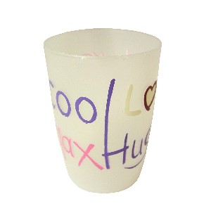 VASO BAÑO BAÑO PLASTICO LETRAS GRIS