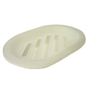 JABONERA BAÑO PLASTICO LETRAS GRIS