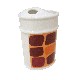 VASO CEPILLOS ESTRIAS CUADROS NARANJA