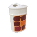 VASO CEPILLOS ESTRIAS CUADROS NARANJA