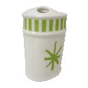 VASO CEPILLOS BAÑO RAYAS SIMBOLO VERDE