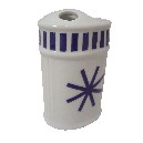 VASO CEPILLOS BAÑO RAYAS SIMBOLO AZUL