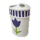 VASO CEPILLOS BAÑO RAYAS TULIPAN AZUL