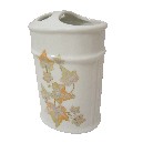 VASO CEPILLOS BAÑO ESTRIAS HIEDRA NARANJA