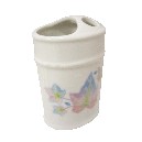 VASO CEPILLOS BAÑO ESTRIAS HIEDRA AZUL