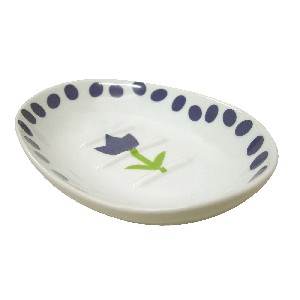 JABONERA CURVA TULIPAN TOPOS AZUL