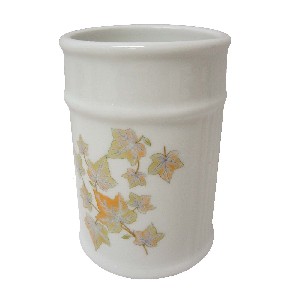 VASO BAÑO ESTRIAS HIEDRA NARANJA