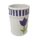 VASO BAÑO ESTRIAS RAYAS TULIPAN AZUL