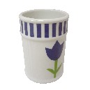 VASO BAÑO ESTRIAS RAYAS TULIPAN AZUL
