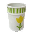 VASO BAÑO ESTRIAS RAYAS TULIPAN VERDE